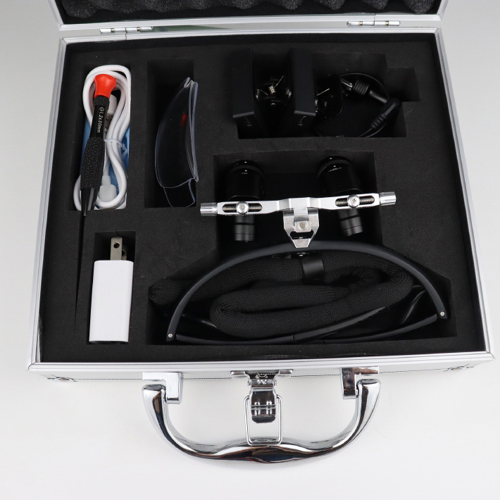 YWJ-MG11U 3.0X-5.0X Verstellbare Ergonomische Dentalchirurgische Lupenbrille Ergo-Lupen mit 5W LED-Kopflampe